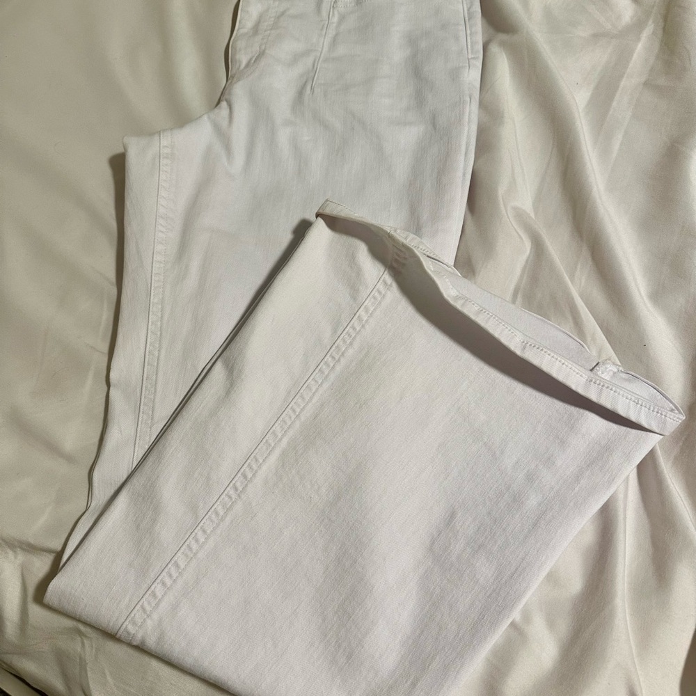 Maurices High Rise White Flare Jeans